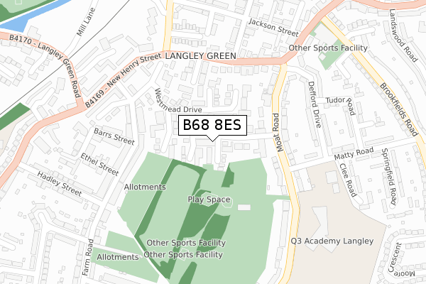 B68 8ES map - large scale - OS Open Zoomstack (Ordnance Survey)