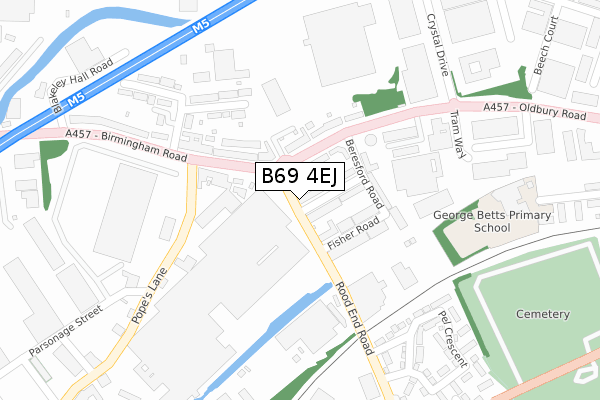 B69 4EJ map - large scale - OS Open Zoomstack (Ordnance Survey)