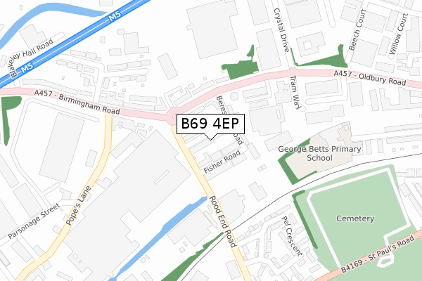 B69 4EP map - large scale - OS Open Zoomstack (Ordnance Survey)