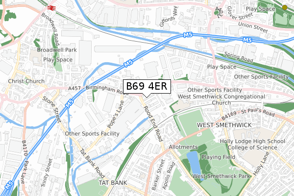 B69 4ER map - small scale - OS Open Zoomstack (Ordnance Survey)