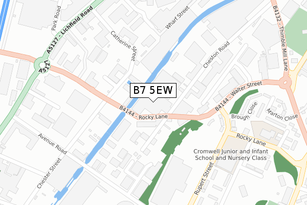 B7 5EW map - large scale - OS Open Zoomstack (Ordnance Survey)