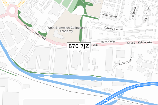 B70 7JZ map - large scale - OS Open Zoomstack (Ordnance Survey)