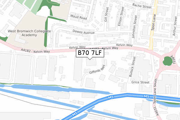 B70 7LF map - large scale - OS Open Zoomstack (Ordnance Survey)