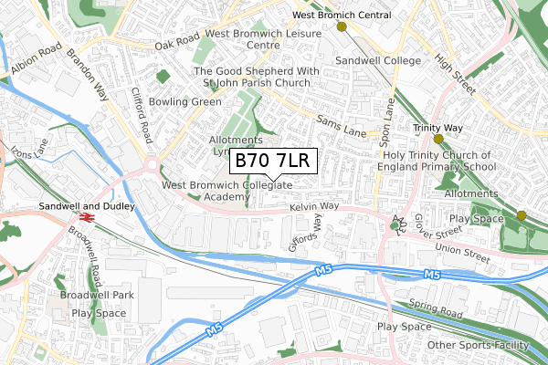 B70 7LR map - small scale - OS Open Zoomstack (Ordnance Survey)