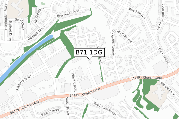 B71 1DG map - large scale - OS Open Zoomstack (Ordnance Survey)