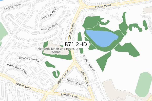 B71 2HD map - large scale - OS Open Zoomstack (Ordnance Survey)