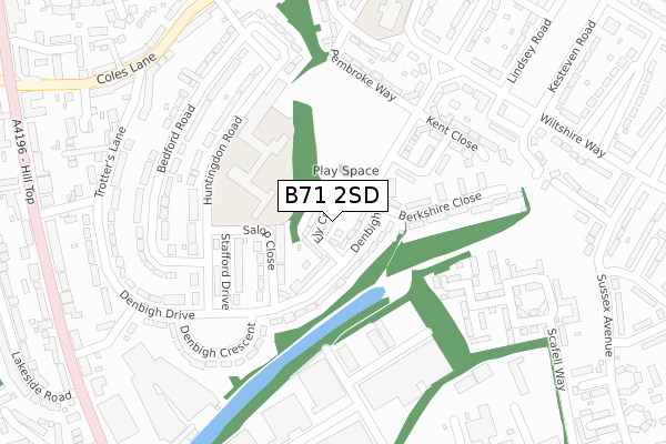 B71 2SD map - large scale - OS Open Zoomstack (Ordnance Survey)