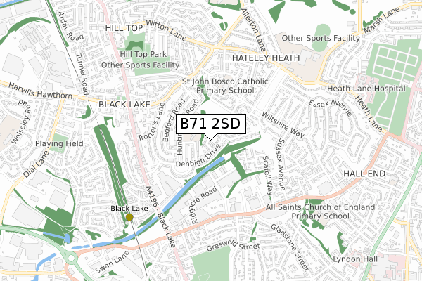 B71 2SD map - small scale - OS Open Zoomstack (Ordnance Survey)