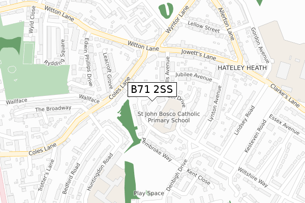 B71 2SS map - large scale - OS Open Zoomstack (Ordnance Survey)