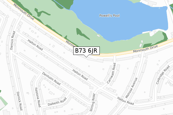 B73 6JR map - large scale - OS Open Zoomstack (Ordnance Survey)