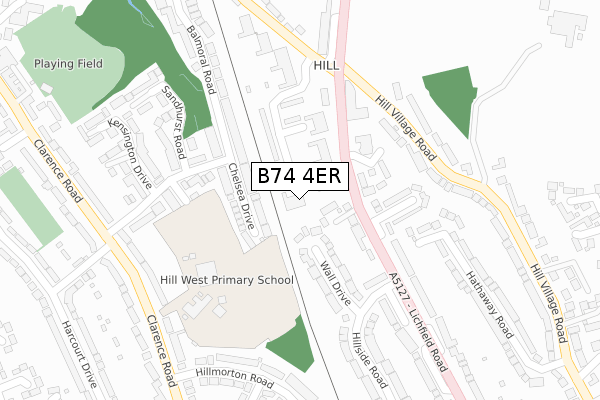 B74 4ER map - large scale - OS Open Zoomstack (Ordnance Survey)