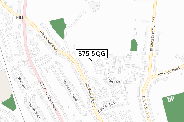 B75 5QG map - large scale - OS Open Zoomstack (Ordnance Survey)