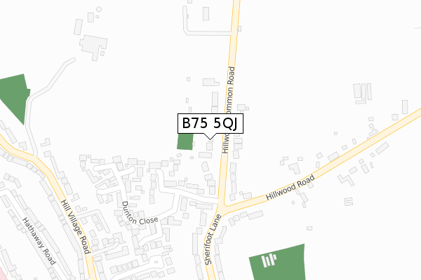 B75 5QJ map - large scale - OS Open Zoomstack (Ordnance Survey)