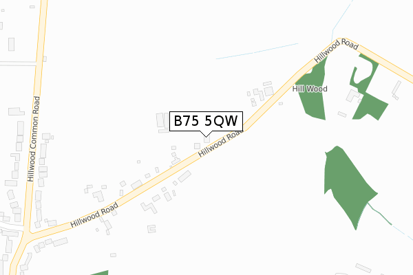 B75 5QW map - large scale - OS Open Zoomstack (Ordnance Survey)