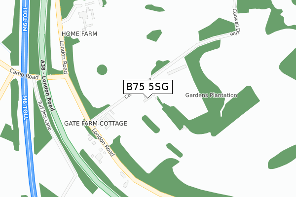 B75 5SG map - large scale - OS Open Zoomstack (Ordnance Survey)