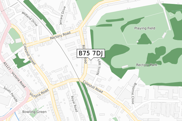 B75 7DJ map - large scale - OS Open Zoomstack (Ordnance Survey)