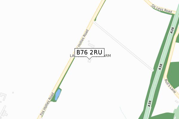 B76 2RU map - large scale - OS Open Zoomstack (Ordnance Survey)