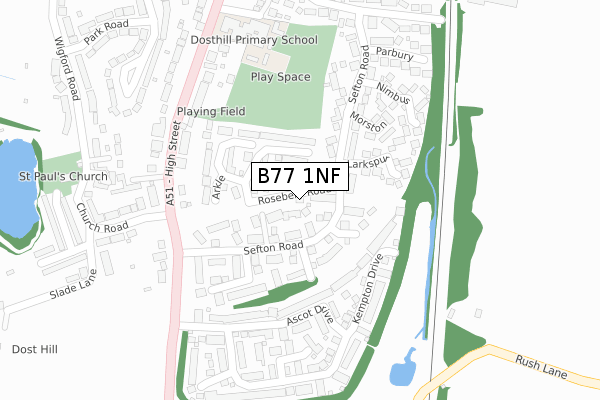 B77 1NF map - large scale - OS Open Zoomstack (Ordnance Survey)