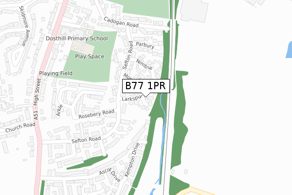 B77 1PR map - large scale - OS Open Zoomstack (Ordnance Survey)