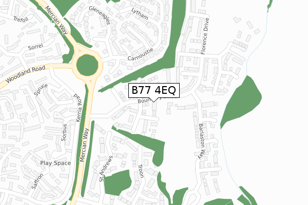 B77 4EQ map - large scale - OS Open Zoomstack (Ordnance Survey)