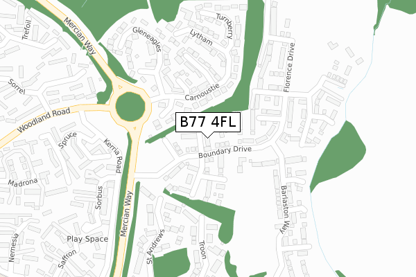 B77 4FL map - large scale - OS Open Zoomstack (Ordnance Survey)