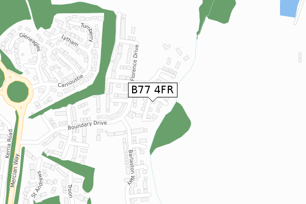 B77 4FR map - large scale - OS Open Zoomstack (Ordnance Survey)