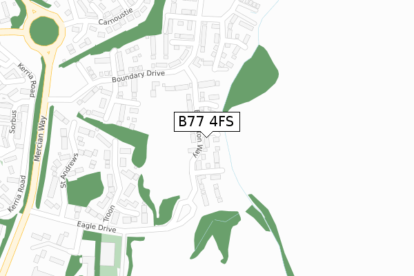 B77 4FS map - large scale - OS Open Zoomstack (Ordnance Survey)