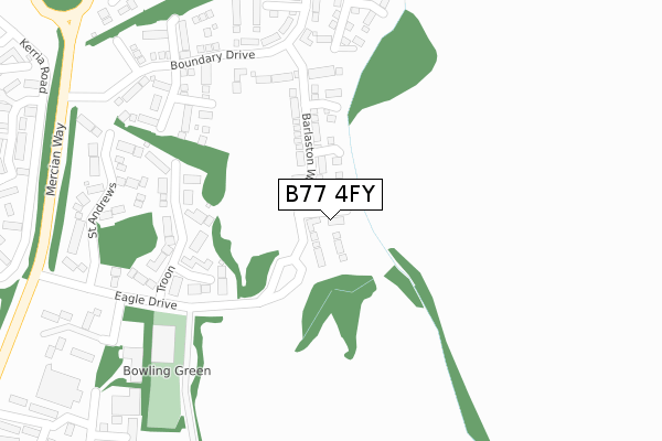 B77 4FY map - large scale - OS Open Zoomstack (Ordnance Survey)