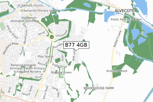 B77 4GB map - small scale - OS Open Zoomstack (Ordnance Survey)