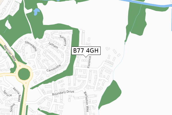 B77 4GH map - large scale - OS Open Zoomstack (Ordnance Survey)