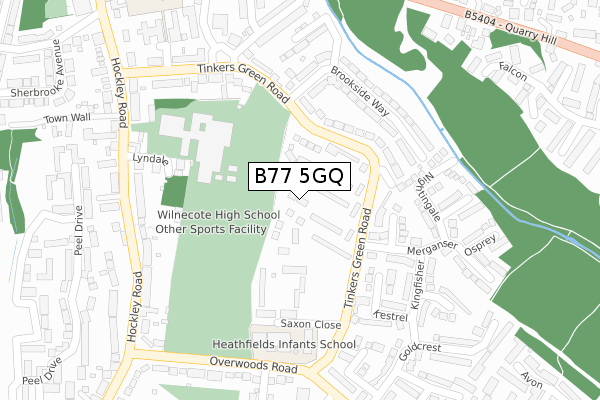 B77 5GQ map - large scale - OS Open Zoomstack (Ordnance Survey)