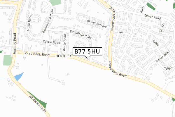 B77 5HU map - large scale - OS Open Zoomstack (Ordnance Survey)