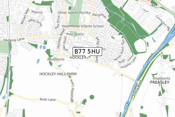 B77 5HU map - small scale - OS Open Zoomstack (Ordnance Survey)