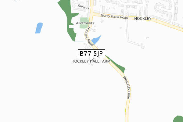 B77 5JP map - large scale - OS Open Zoomstack (Ordnance Survey)