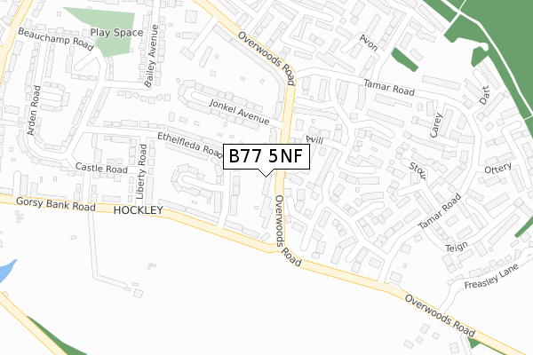 B77 5NF map - large scale - OS Open Zoomstack (Ordnance Survey)