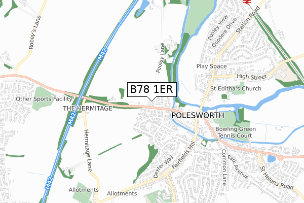 B78 1ER map - small scale - OS Open Zoomstack (Ordnance Survey)