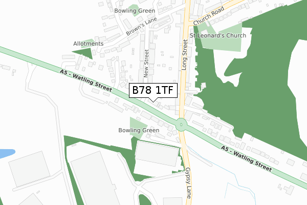 B78 1TF map - large scale - OS Open Zoomstack (Ordnance Survey)