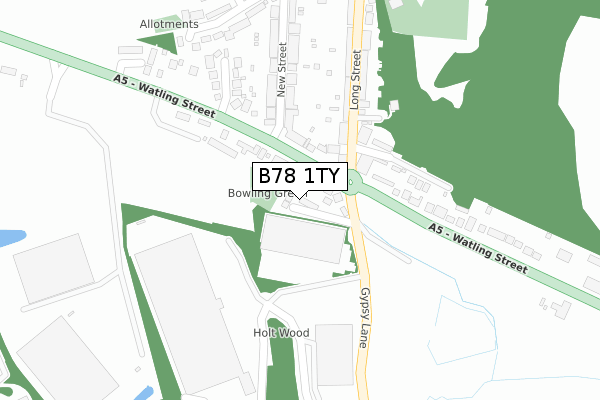 B78 1TY map - large scale - OS Open Zoomstack (Ordnance Survey)