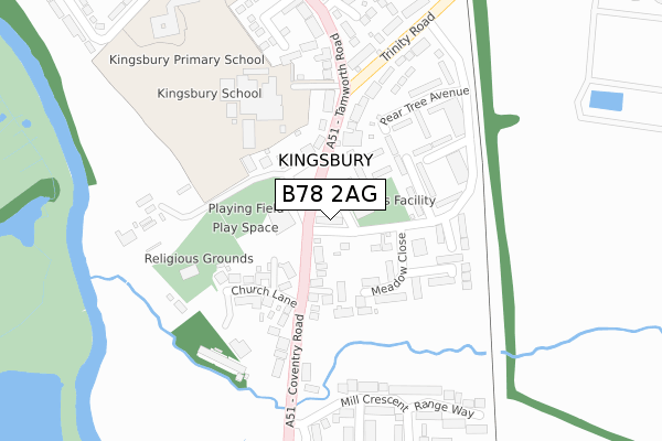 B78 2AG map - large scale - OS Open Zoomstack (Ordnance Survey)