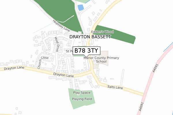 B78 3TY map - large scale - OS Open Zoomstack (Ordnance Survey)