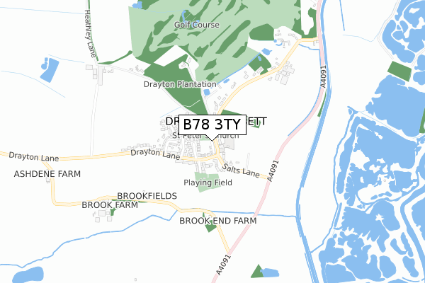 B78 3TY map - small scale - OS Open Zoomstack (Ordnance Survey)