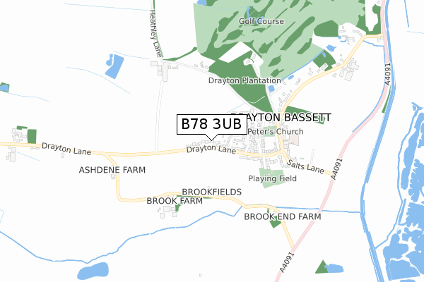 B78 3UB map - small scale - OS Open Zoomstack (Ordnance Survey)