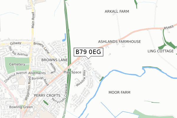 B79 0EG map - small scale - OS Open Zoomstack (Ordnance Survey)