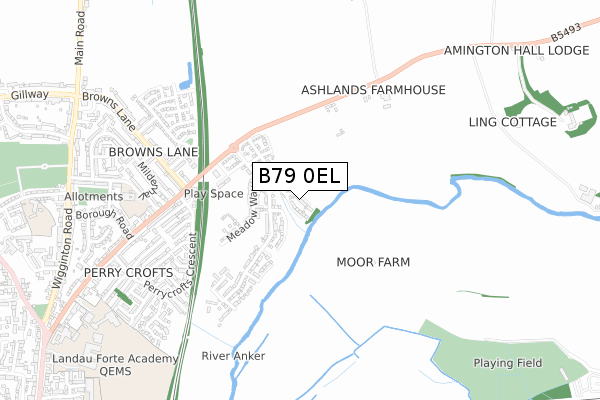 B79 0EL map - small scale - OS Open Zoomstack (Ordnance Survey)