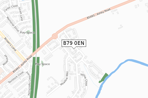 B79 0EN map - large scale - OS Open Zoomstack (Ordnance Survey)