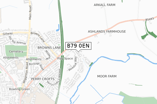 B79 0EN map - small scale - OS Open Zoomstack (Ordnance Survey)