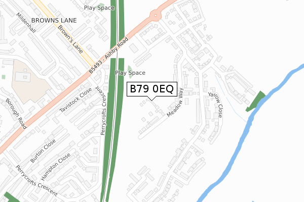 B79 0EQ map - large scale - OS Open Zoomstack (Ordnance Survey)