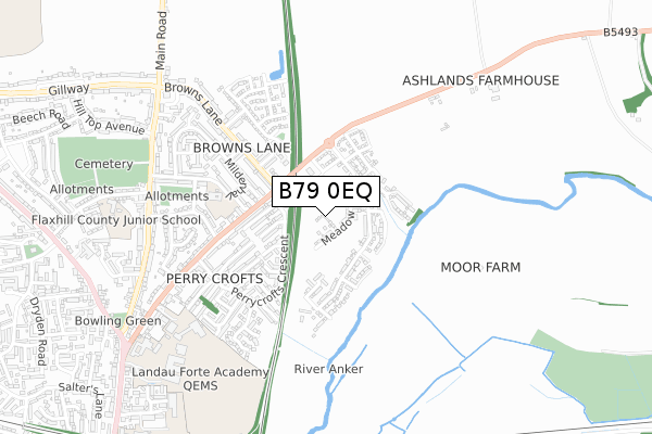 B79 0EQ map - small scale - OS Open Zoomstack (Ordnance Survey)