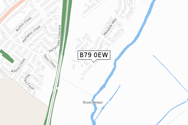 B79 0EW map - large scale - OS Open Zoomstack (Ordnance Survey)