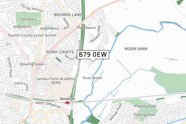 B79 0EW map - small scale - OS Open Zoomstack (Ordnance Survey)